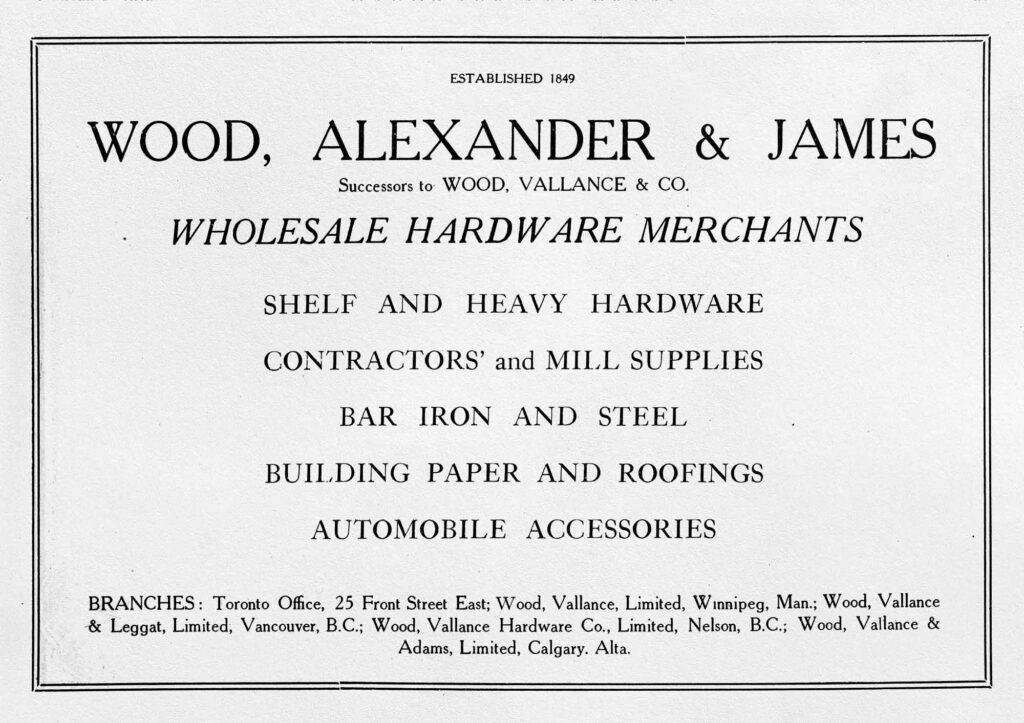 The first ad placement after the name change to Wood, Alexander & James